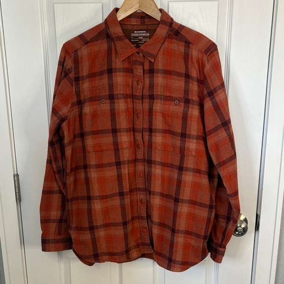 REI Tops - REI Women’s XL Orange Plaid Flannel Button Down